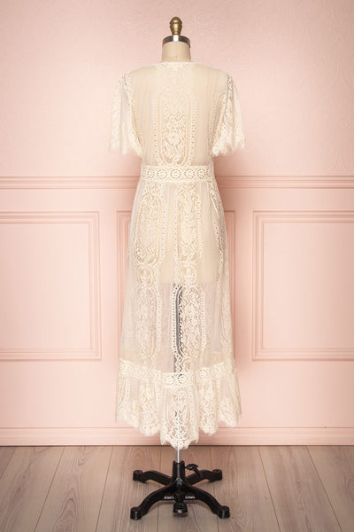 Virrey Beige Ivory Lace Long Kimono | Boutique 1861 5