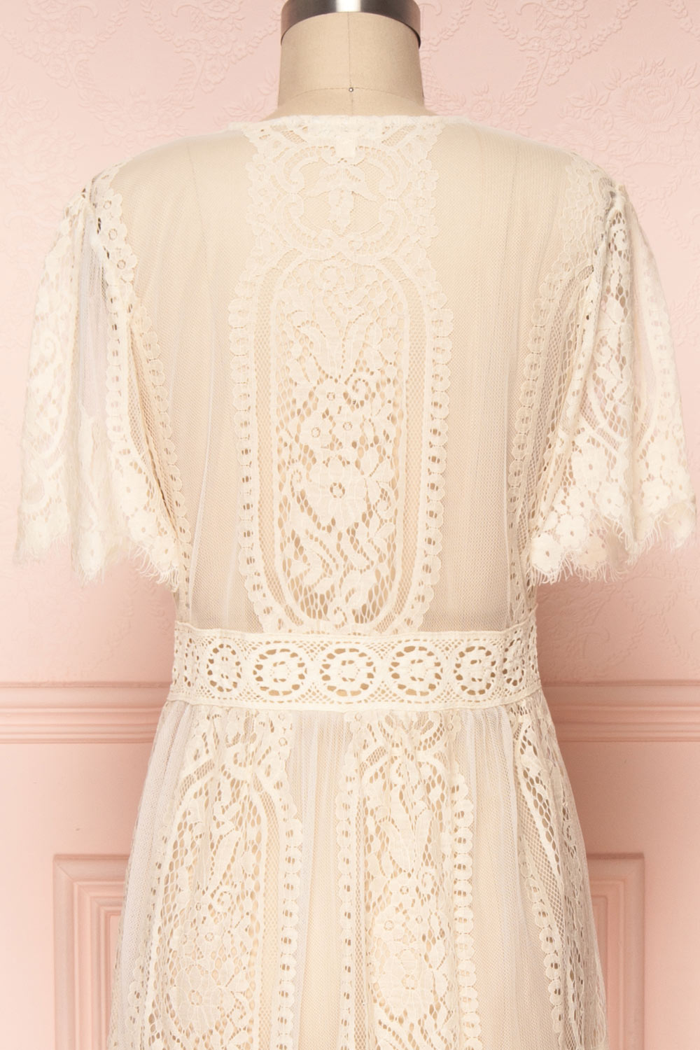 Virrey Beige Ivory Lace Long Kimono | Boutique 1861 6