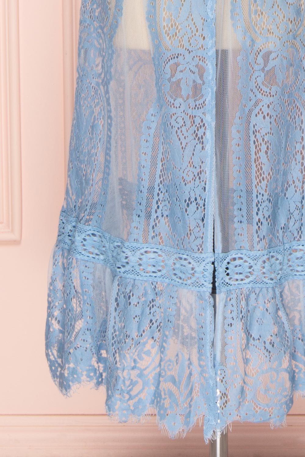 Virrey Blue Lace Long Kimono | Boutique 1861 close-up