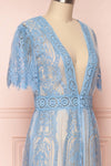 Virrey Blue Lace Long Kimono | Boutique 1861 side close-up