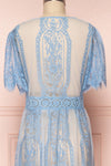 Virrey Blue Lace Long Kimono | Boutique 1861 back close-up
