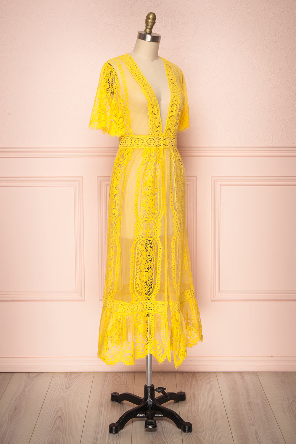 Virrey Yellow Lace Long Kimono | Boutique 1861 3