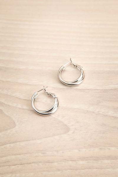 Visby Silver Twisted Hoop Earrings | La Petite Garçonne