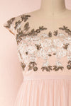 Viviette Blush Plus Size Gown | Robe Longue | Boutique 1861 front close-up