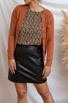 Carrasco Black Faux-Leather Mini Skirt | La petite garçonne model