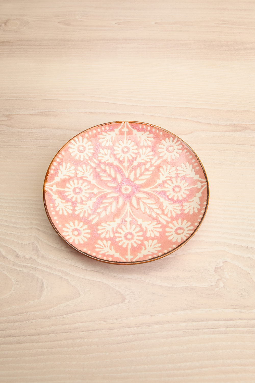 Vladi Plate Pink Floral Patterned Dish | La petite garçonne flat view