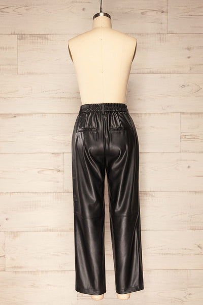 Vlasotince Faux Leather Straight Leg Pants | La petite garçonne back view