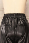 Vlasotince Faux Leather Straight Leg Pants | La petite garçonne back close-up