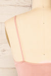 Vlora Pink V-Neck Ribbed Bralette | La petite garçonne back close-up