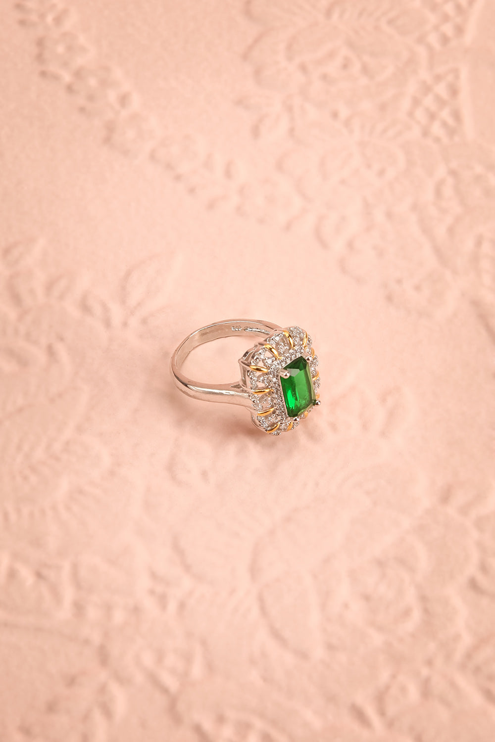 Volsella Emerald Gem Set in Silver Statement Ring | Boutique 1861 1