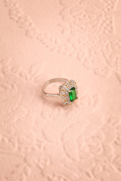 Volsella Emerald Gem Set in Silver Statement Ring | Boutique 1861 1