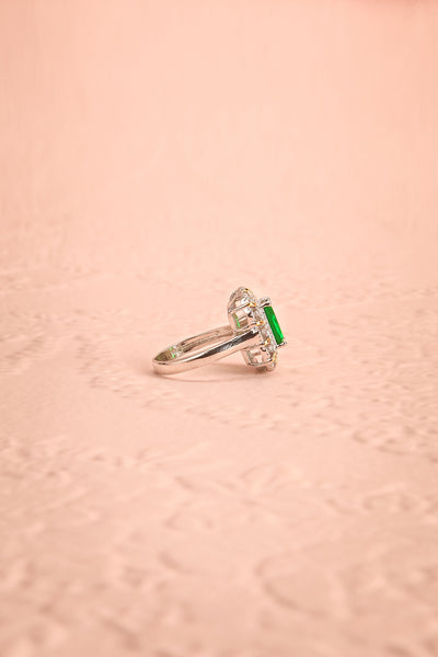 Volsella Emerald Gem Set in Silver Statement Ring | Boutique 1861 6