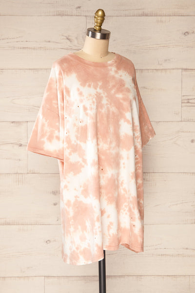 Vonna Pink Tie-Dye Oversized T-Shirt | La petite garçonne side view
