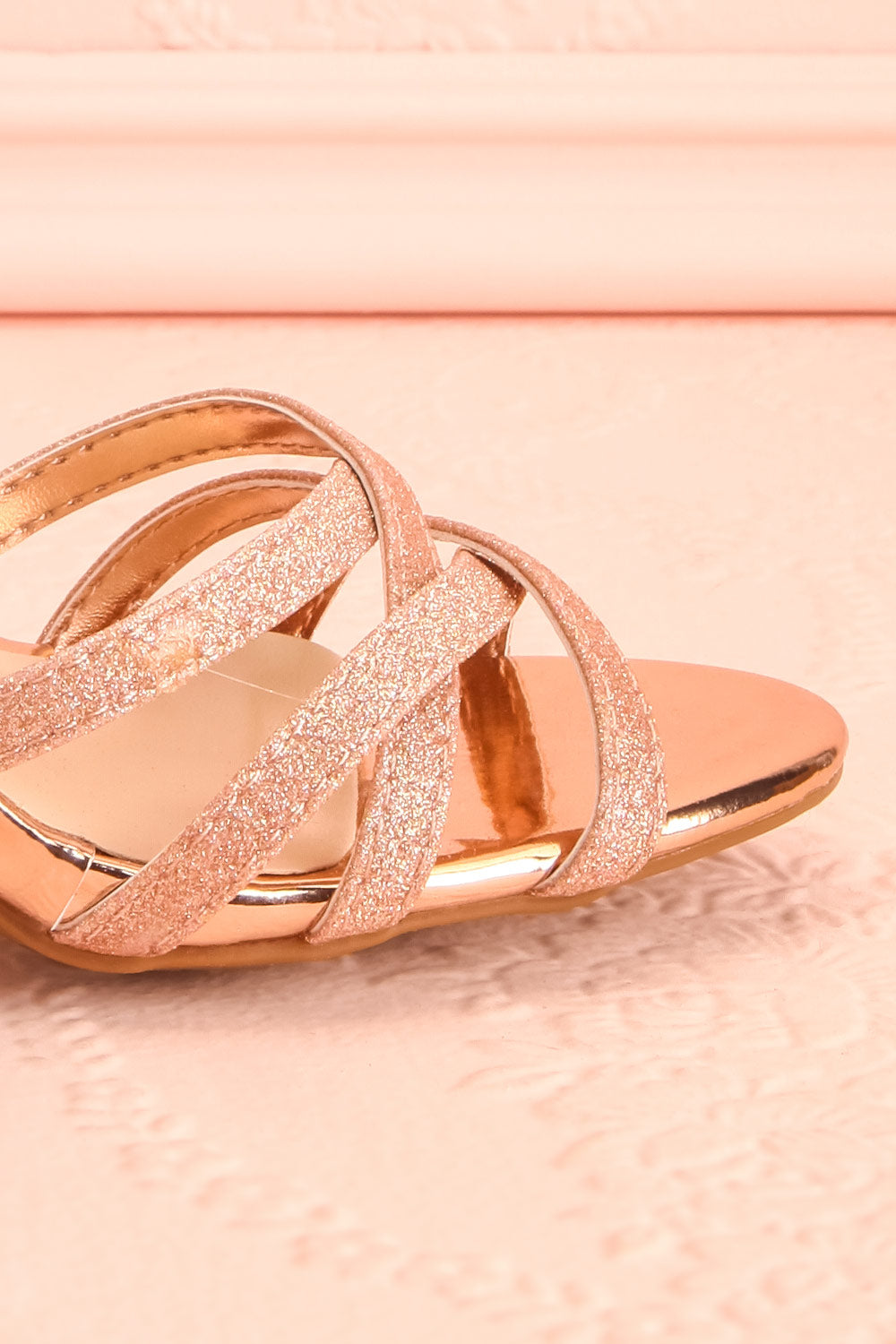 Vosges Rosegold | Glitter Sandal Stilettos