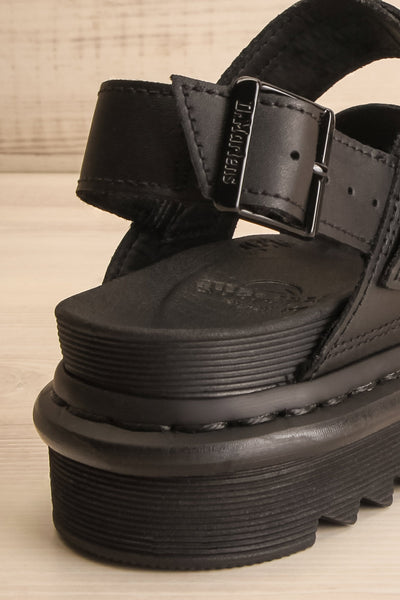 Voss Women's Leather Strap Sandals | La petite garçonne back close-up