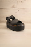 Voss Quad Black Hydro Leather Platform Sandals | La petite garçonne front view