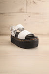 Voss Quad White Hydro Leather Platform Sandals | La petite garçonne front view