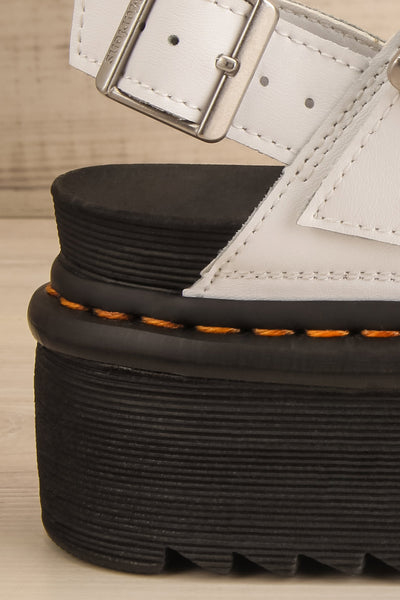 Voss Quad White Hydro Leather Platform Sandals | La petite garçonne side back close-up
