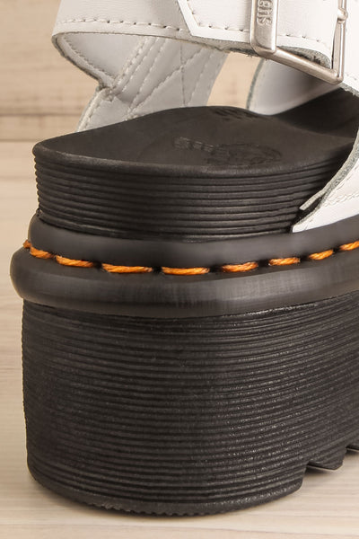 Voss Quad White Hydro Leather Platform Sandals | La petite garçonne back close-up