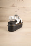 Voss Quad White Hydro Leather Platform Sandals | La petite garçonne back view