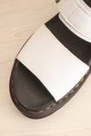 Voss Quad White Hydro Leather Platform Sandals | La petite garçonne flat close-up