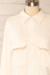 Vrawerty Long Sleeve Button-up Shirt w/ Pockets | La petite garçonne  front  close up