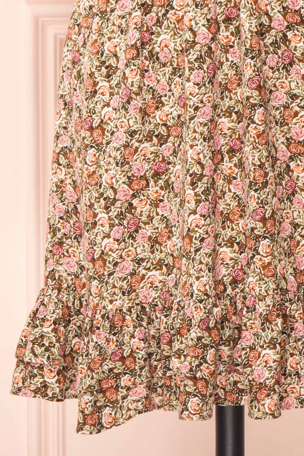 Vreni Floral V Neck Short Dress w/ Elastic Waist | Boutique 1861 bottom 