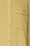 Vukovar Green Oversized Button-Up Shirt w/ Pocket | La petite garçonne fabric