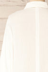Vukovar White Oversized Button-Up Shirt w/ Pocket | La petite garçonne back close-up
