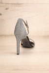 Vulpian Silver Glitter & Black High Heeled Sandals | La Petite Garçonne 8