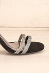 Vulpian Silver Glitter & Black High Heeled Sandals | La Petite Garçonne 7
