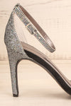 Vulpian Silver Glitter & Black High Heeled Sandals | La Petite Garçonne 6
