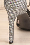 Vulpian Silver Glitter & Black High Heeled Sandals | La Petite Garçonne 10