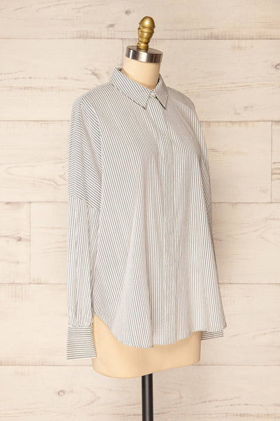 Vurtil Stripes Oversized Button-Up Shirt | La petite garçonne side view