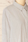 Vurtil Stripes Oversized Button-Up Shirt | La petite garçonne side close-up