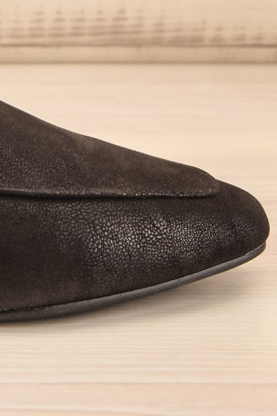Wadigi Black Faux Suede Loafers | La petite garçonne side close-up