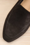 Wadigi Black Faux Suede Loafers | La petite garçonne flat close-up