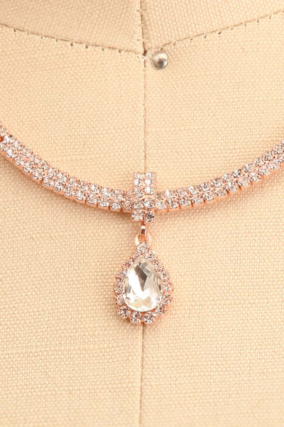 Wahiawa Rosegold Crystal Pendant Necklace | Boutique 1861 close-up
