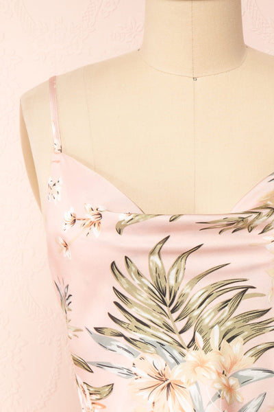 Waimea Cowl Neck Floral Midi Dress | Boutique 1861 front close-up