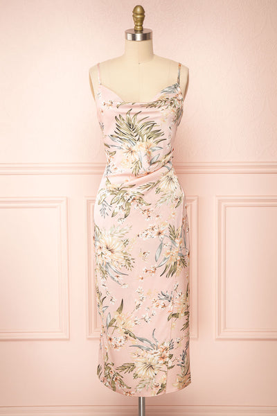 Waimea Cowl Neck Floral Midi Dress | Boutique 1861 front view