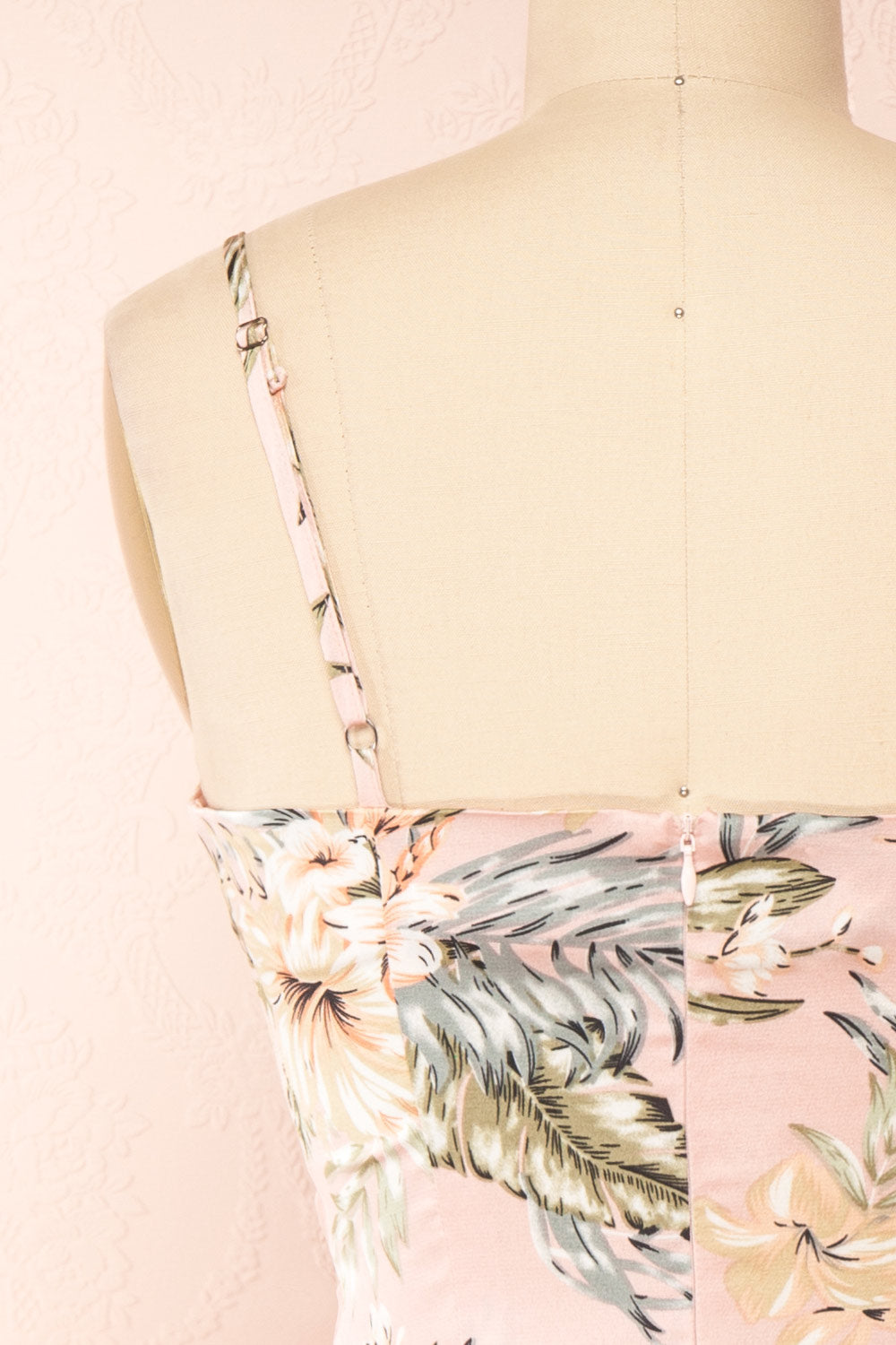 Waimea Cowl Neck Floral Midi Dress | Boutique 1861 back close-up