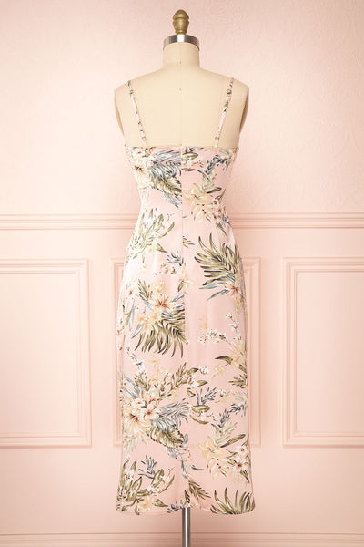 Waimea Cowl Neck Floral Midi Dress | Boutique 1861 back view