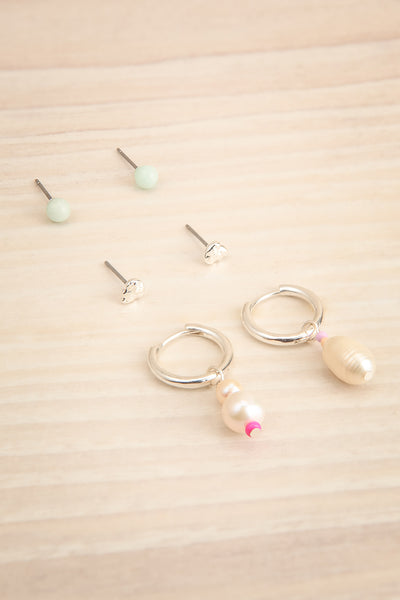 Wainaku Silver Freshwater Pearl Earrings Set | La petite garçonne