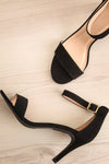 Watteau Black Faux-Suede High Heeled Sandals | La Petite Garçonne