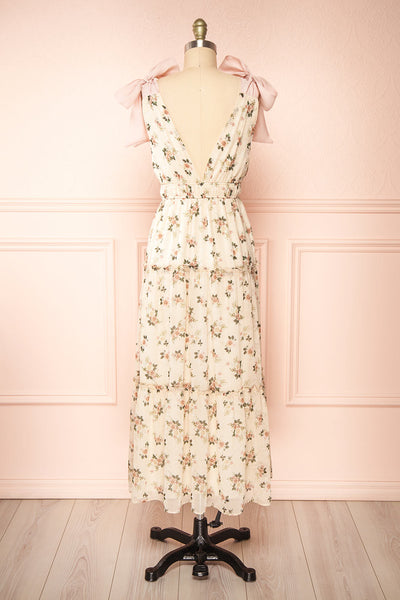 Weald Floral Tiered Midi Dress | Boutique 1861 back view
