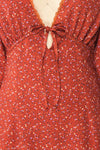 Weigela Puff Short Floral Dress w/ Long Sleeves | Boutique 1861 details