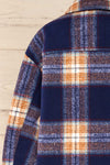 Wellor Blue Oversized Plaid Shirt Jacket | La petite garçonne back close-up
