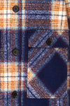 Wellor Blue Oversized Plaid Shirt Jacket | La petite garçonne fabric