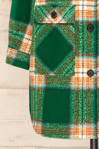 Wellor Green Oversized Plaid Shirt Jacket | La petite garçonne sleeve
