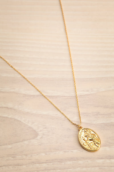 Wert Gold St. Christopher Pendant Necklace | La petite garçonne flatview